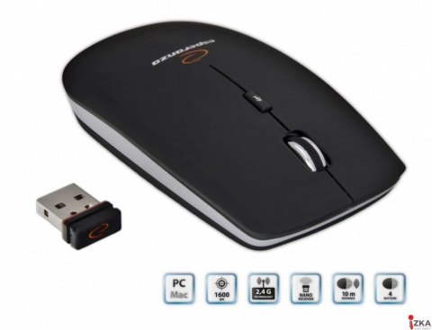 Mysz bezprzewodowa 2.4GHZ optyczna USB SATURN czarna EM120K ESPERANZA Mysz bezprzewodowa 2.4GHZ optyczna USB SATURN czarna EM120K ESPERANZA
