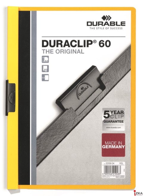 Skoroszyt DURABLE DURACLIP Original 60 żółty 2209-04