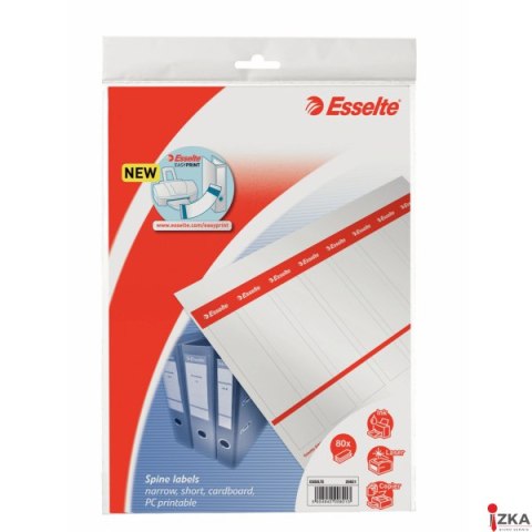 Etykiety do segregatorów 29x158mm(10x8) białe kartonowe ESSELTE 20821 Etykiety do segregatorów 29x158mm(10x8) białe kartonowe ESSELTE 20821