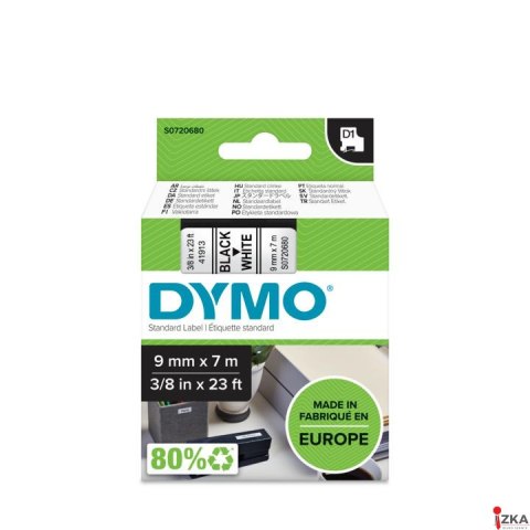 Taśma DYMO D1 - 9 mm x 7 m, czarny / biały S0720680 do drukarek etykiet Taśma DYMO D1 - 9 mm x 7 m, czarny / biały S0720680 do drukarek etykiet