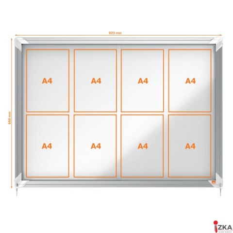 Gablota magnetyczna zewnętrzna Nobo Premium Plus 8xA4 (drzwiczki przesuwn