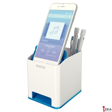 Kubek na długopisy LEITZ WOW niebieski ze wzmacniaczem dźwięku 53631036