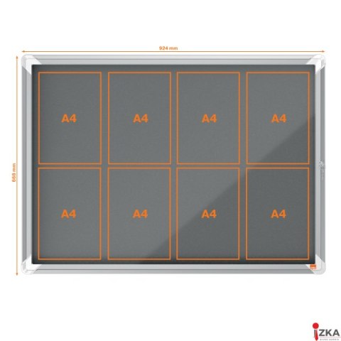 Gablota filcowa wewnętrzna Nobo Premium Plus 8xA4, szara 1915329