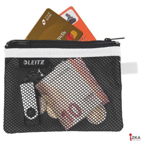 Koszulka z suwakiem z dwoma przegródkami Leitz WOW, rozmiar S, czarna 40110095