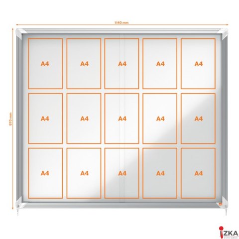 Gablota magnetyczna zewnętrzna Nobo Premium Plus 15xA4 (drzwiczki przesówne) 1902609