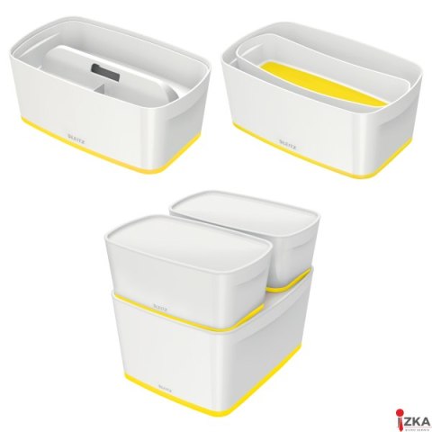Pojemnik MyBox mały z pokrywką, biało-żółty 52291016 LEITZ