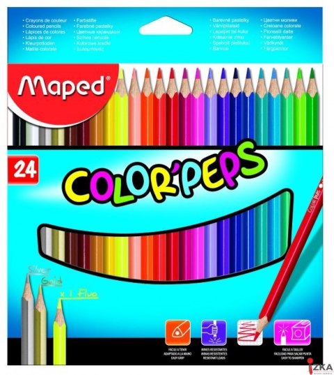 Kredki trójkątne MAPED COLORPEPS 24kolorów 183224 Kredki trójkątne MAPED COLORPEPS 24kolorów 183224