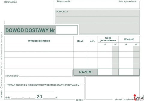 315-5 Dowód dostawy A6 wielokopia MICHALCZYK&PROKOP 315-5 Dowód dostawy A6 wielokopia MICHALCZYK&PROKOP