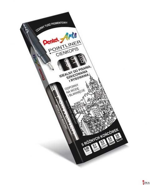 Cienkopis kalibrowany POINTLINER czarny 5 szt. S20P-ST5PL PENTEL