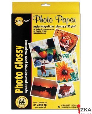 Papier fotograficzny błyszczący 4G130, 130 g/m, A4 20 arkuszy YELLOW ONE 150-1177