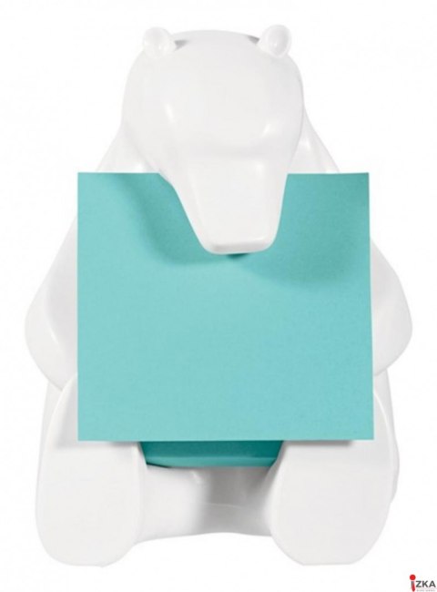 Podajnik do bloczków samoprzylepnych POST-IT_ Miś (Bear-330), biały, w zestawie 1 bloczek Super Sticky Z-Notes
