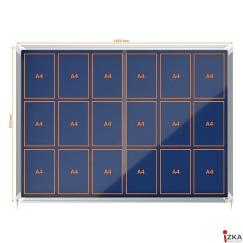 Gablota filcowa Nobo Premium Plus 18xA4, niebieska (drzwiczki przesówne) 1915334