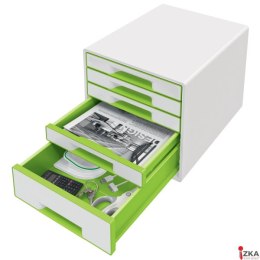 Pojemnik z 5 szufladami Leitz WOW, biały/zielony 52142054