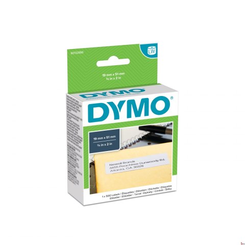 Etykiety DYMO różnego przeznaczenia - 19 x 51 mm, biały S0722550