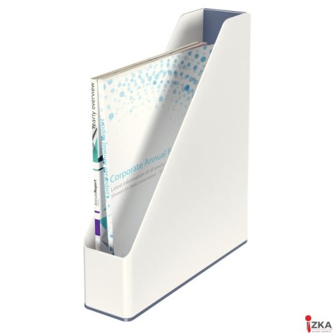 Pojemnik na czasopisma LEITZ WOW biały-szary 53621001 Pojemnik na czasopisma LEITZ WOW biały-szary 53621001
