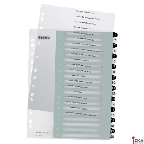 Przekładki plastikowe do nadruku tekstu na kartę, Leitz WOW, 120, biało-czarne 12170000