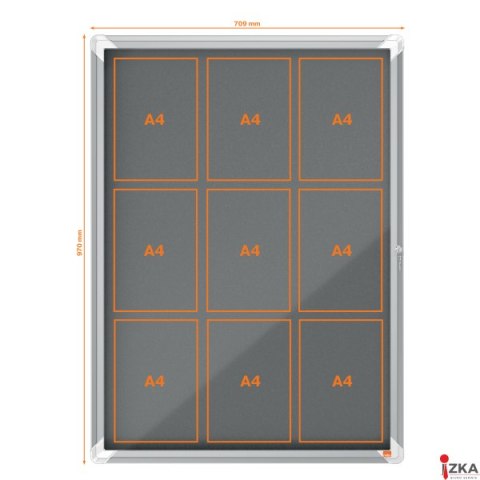 Gablota filcowa wewnętrzna Nobo Premium Plus 9xA4, szara 1915330
