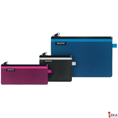 Koszulka z suwakiem z dwoma przegródkami Leitz WOW, rozmiar L, czarna 40130095