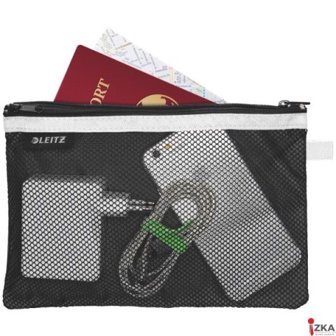 Koszulka z suwakiem z dwoma przegródkami Leitz WOW, rozmiar L, czarna 40130095