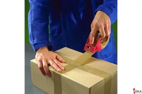 Mini dyspenser do taśm SCOTCH (C.5020.D), w zestawie taśma pakową, 48mmx20,3m, czerwony