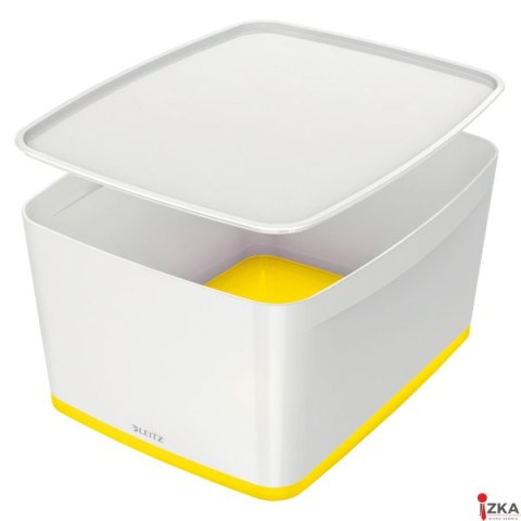 Pojemnik MyBox duży z pokrywką, biało-żółty 52161016 LEITZ