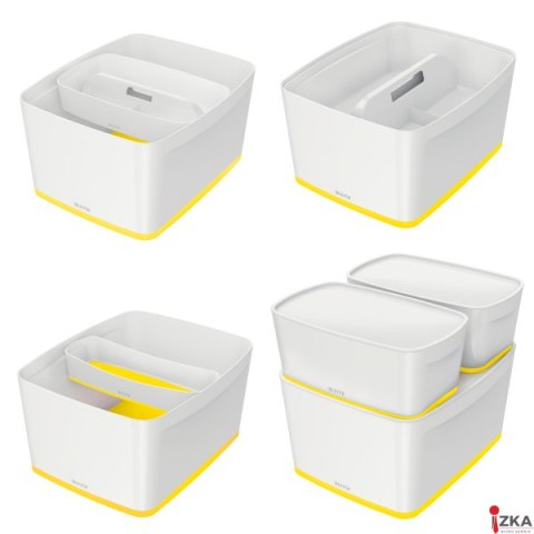Pojemnik MyBox duży z pokrywką, biało-żółty 52161016 LEITZ