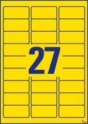 Etykiety żółte neonowe L6004-25 63,5x29,6 25 ark Usuwalne, Avery Zweckform