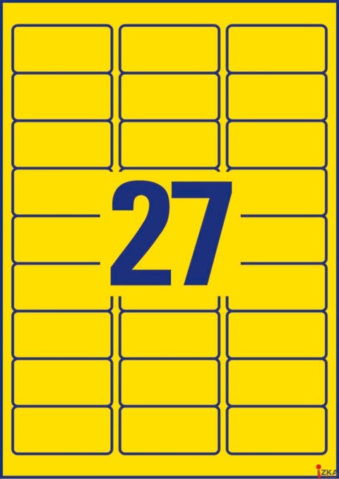 Etykiety żółte neonowe L6004-25 63,5x29,6 25 ark Usuwalne, Avery Zweckform