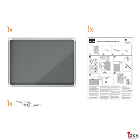 Gablota filcowa wewnętrzna Nobo Premium Plus 6xA4, szara 1915328