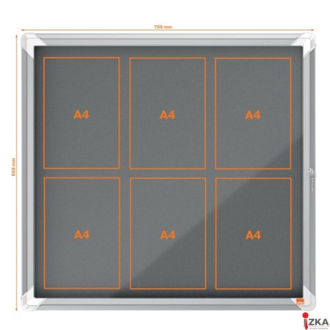 Gablota filcowa wewnętrzna Nobo Premium Plus 6xA4, szara 1915328
