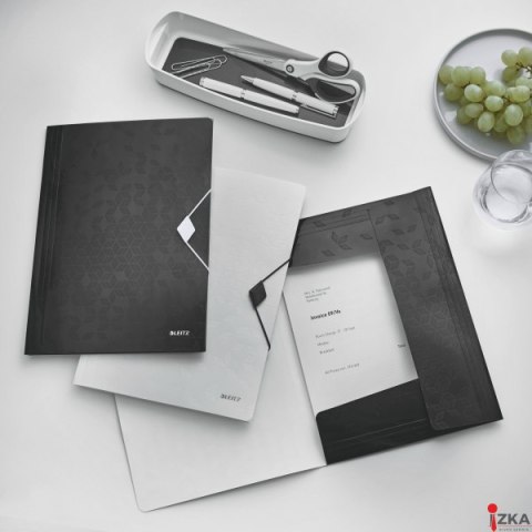 Teczka z gumką PP Leitz WOW, 15 mm, czarna 45990095 .