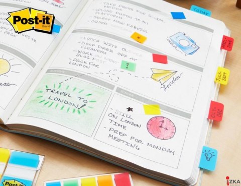 Zakładki indeksujące POST-IT do archiwizacji (676-AYPV), PP, silne, 16x38mm, 4x10 szt., mix kolorów