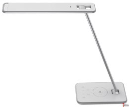 Lampka biurkowa UNILUX JAZZ, QI biało-srebrna, dotykowy włącznik, z ładowarką, 400093836