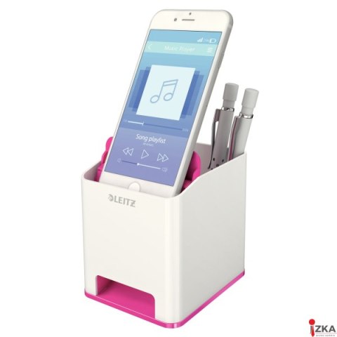 Kubek na długopisy LEITZ WOW różowy ze wzmacniaczem dźwięku 53631023