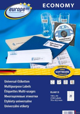 Etykiety uniwersalne ELA013 70 x 42,3 100ark Economy Europe100 by Avery Zweckform
