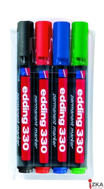 Markery EDDING permanentne 4 kol. ścięta końcówka 1-5mm 330/4s ed