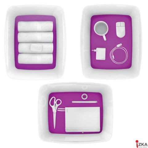 Pojemnik MyBox duży z pokrywką, biało-fioletowy 52161062