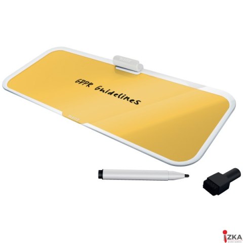 Szklany notatnik na biurko Leitz Cosy, poziomy, żółty 52690019