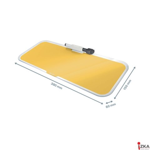 Szklany notatnik na biurko Leitz Cosy, poziomy, żółty 52690019