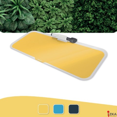Szklany notatnik na biurko Leitz Cosy, poziomy, żółty 52690019
