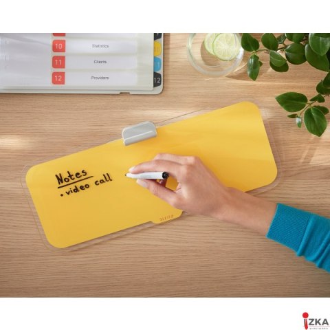 Szklany notatnik na biurko Leitz Cosy, poziomy, żółty 52690019