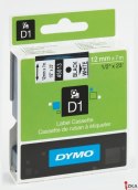 Taśma DYMO D1 - 12 mm x 7 m, czarny / biały S0720530 do drukarek etykiet