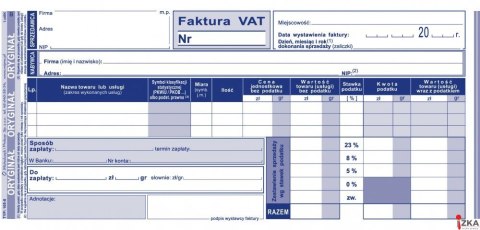 105-8N/E Faktura pełna dla prowadzących sprzedaż w cenach netto 1/3A4 105-8N/E Faktura pełna dla prowadzących sprzedaż w cenach netto 1/3A4