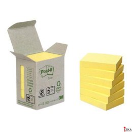 Ekologiczne karteczki samoprzylepne Post-it_ z certyfikatem PEFC Recycled, Żółte, 38x51mm, 6 bloczków po 100 karteczek,