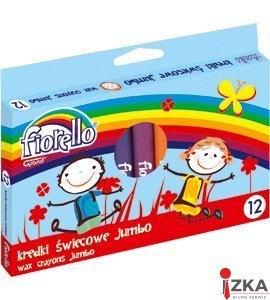 Kredki FIORELLO świecowe 12 kolorów JUMBO kolor 170-1384 Kredki FIORELLO świecowe 12 kolorów JUMBO kolor 170-1384