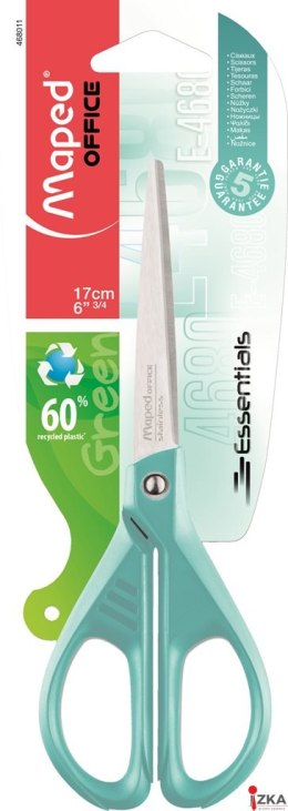 Nożyczki ekologiczne ESSENTIALS GREEN pastel 17 cm MAPED 468011