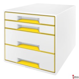 Pojemnik z 4 szufladami Leitz WOW, biały/żółty 52132016