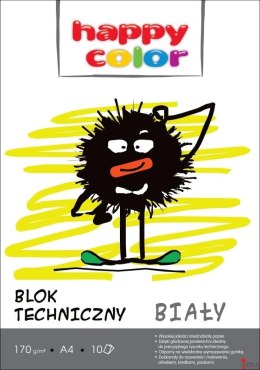 Blok techniczny biały A4, 170g, 10 ark, Happy Color HA 3550 2030-0