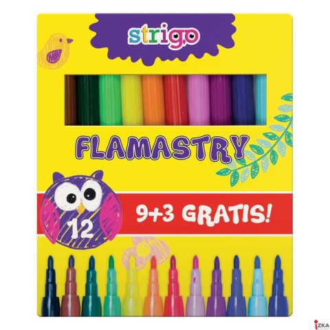 Flamastry STRIGO 12 kolorów SSC007