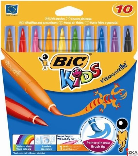 Flamastry pędzelkowe BIC Kids Visaquarelle 10szt, 8289641